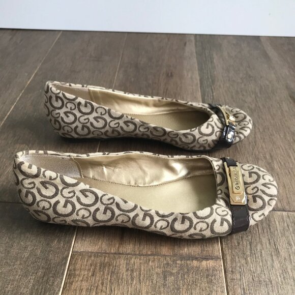 Vintage Y2K G by Guess Farrah 2 Monogram Ballet Flats Shoes - Women's Size 7 - Picture 2 of 14